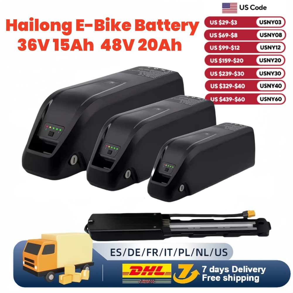 Ebike Battery 48V 20Ah Hailong - Batteria per bici elettrica Hailong 36V