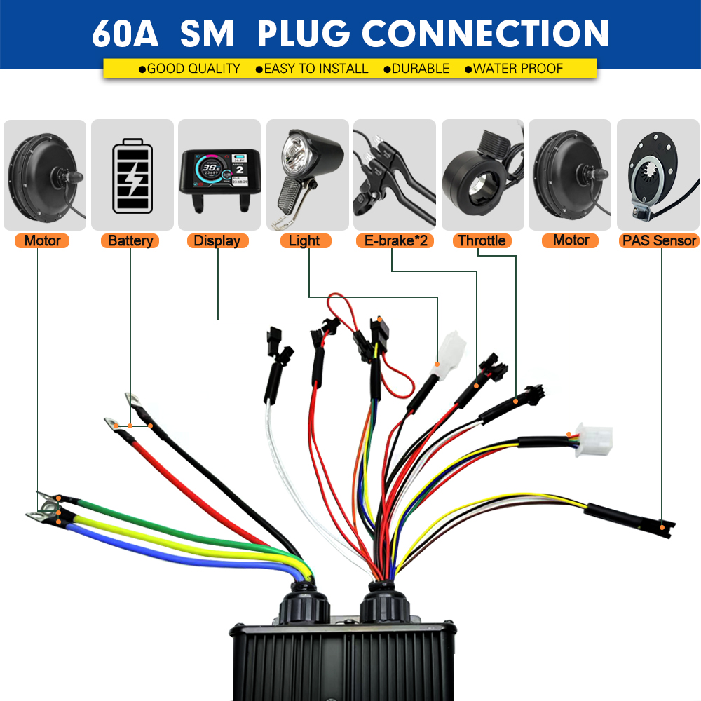 2000W-5000W 48V-72V E-Bike Con - Sine Wave Controller 48V 72V 80A recensione e prezzo
