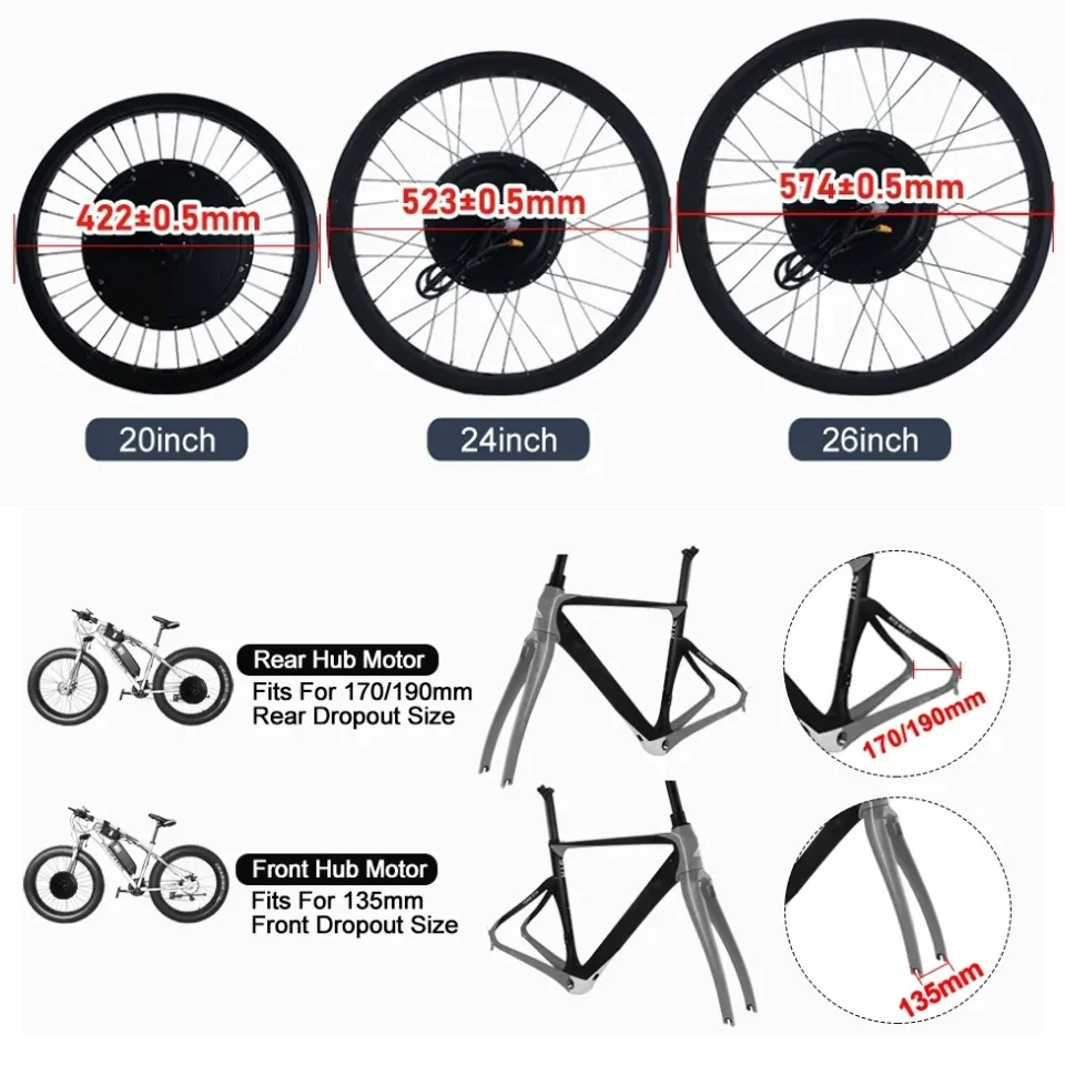 Kit di conversione per bici da - Ebike Conversion Kit 72V 3000W recensione e prezzo